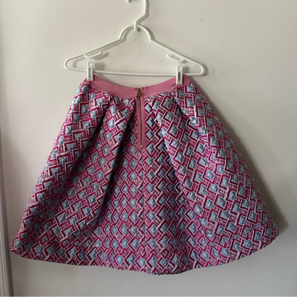 Mimisol pink and blue quilted box pleat skirt (V4) - Picture 6 of 6